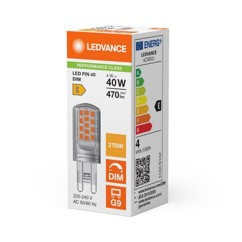 Ledvance G9 LED Stiftsockel Lampe PIN 4W wie 40W dimmbar 2700K warmweißes Licht